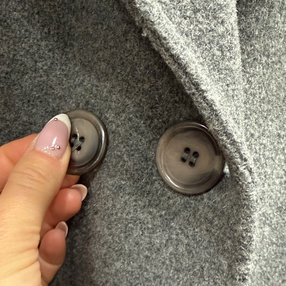 Gray Wool Blend Women's Coat - Picture 3 of 7